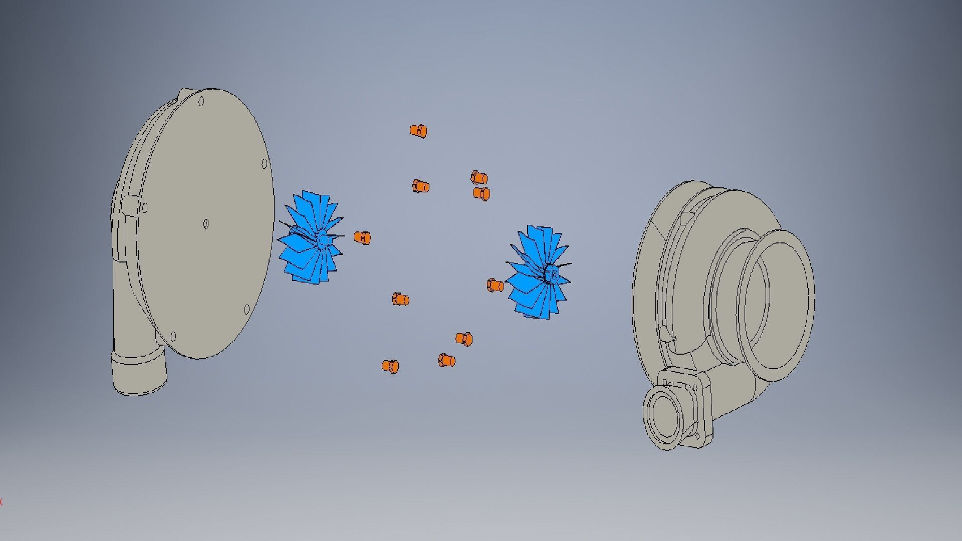 Car turbocharger 3d model 3D model_12