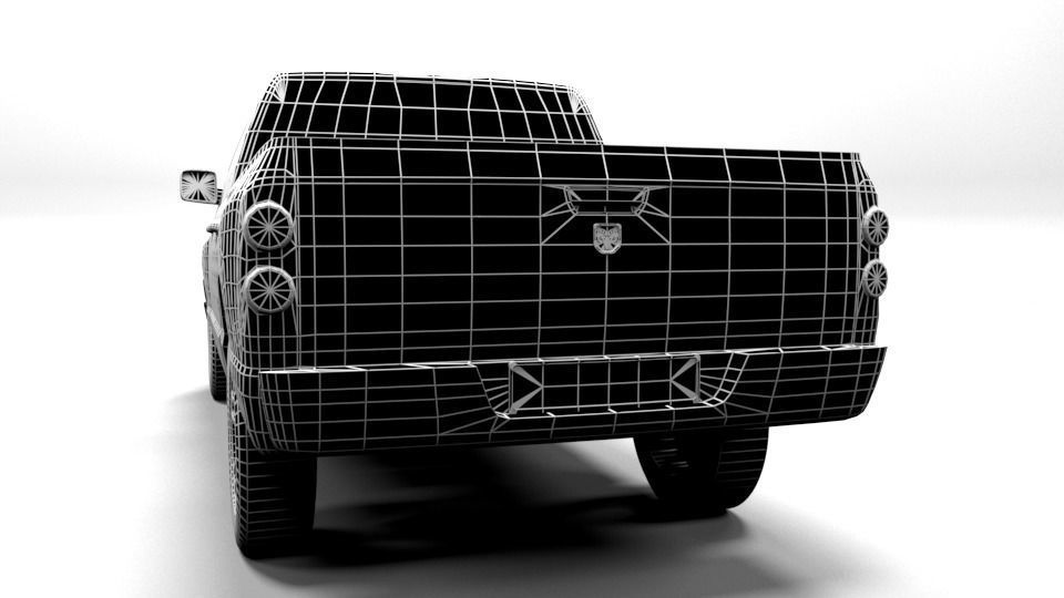 DODGE RAM DK 2005 Low-poly 3D model_3