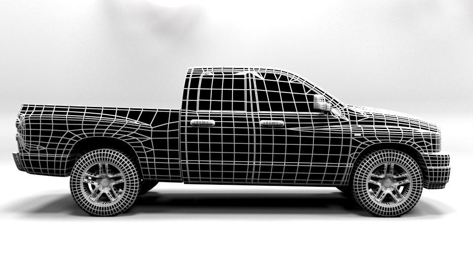 DODGE RAM DK 2005 Low-poly 3D model_5
