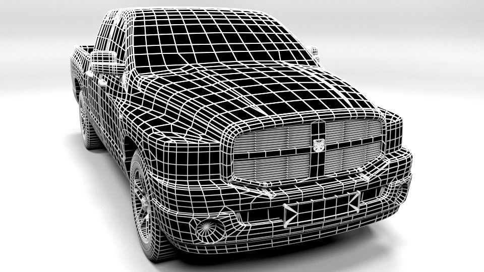 DODGE RAM DK 2005 Low-poly 3D model_1