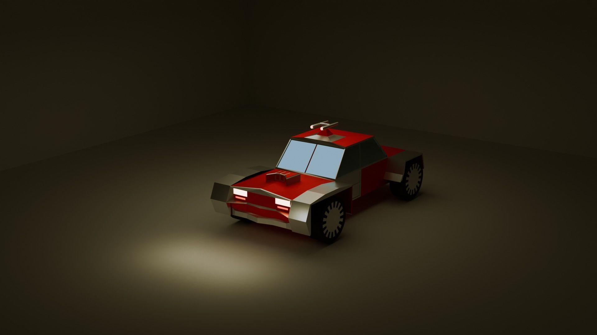 Car Shoot Toy Low-poly 3D model_1