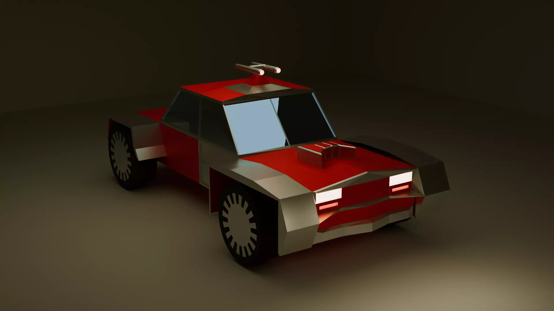 Car Shoot Toy Low-poly 3D model_0