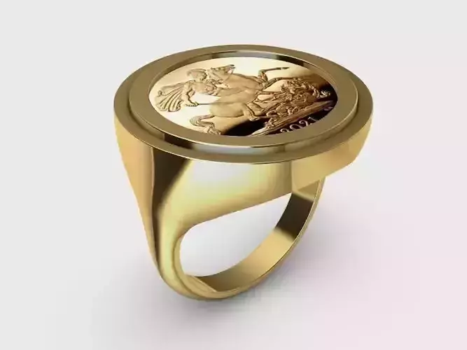 quarter American full sovereign gold coin ring frame mount