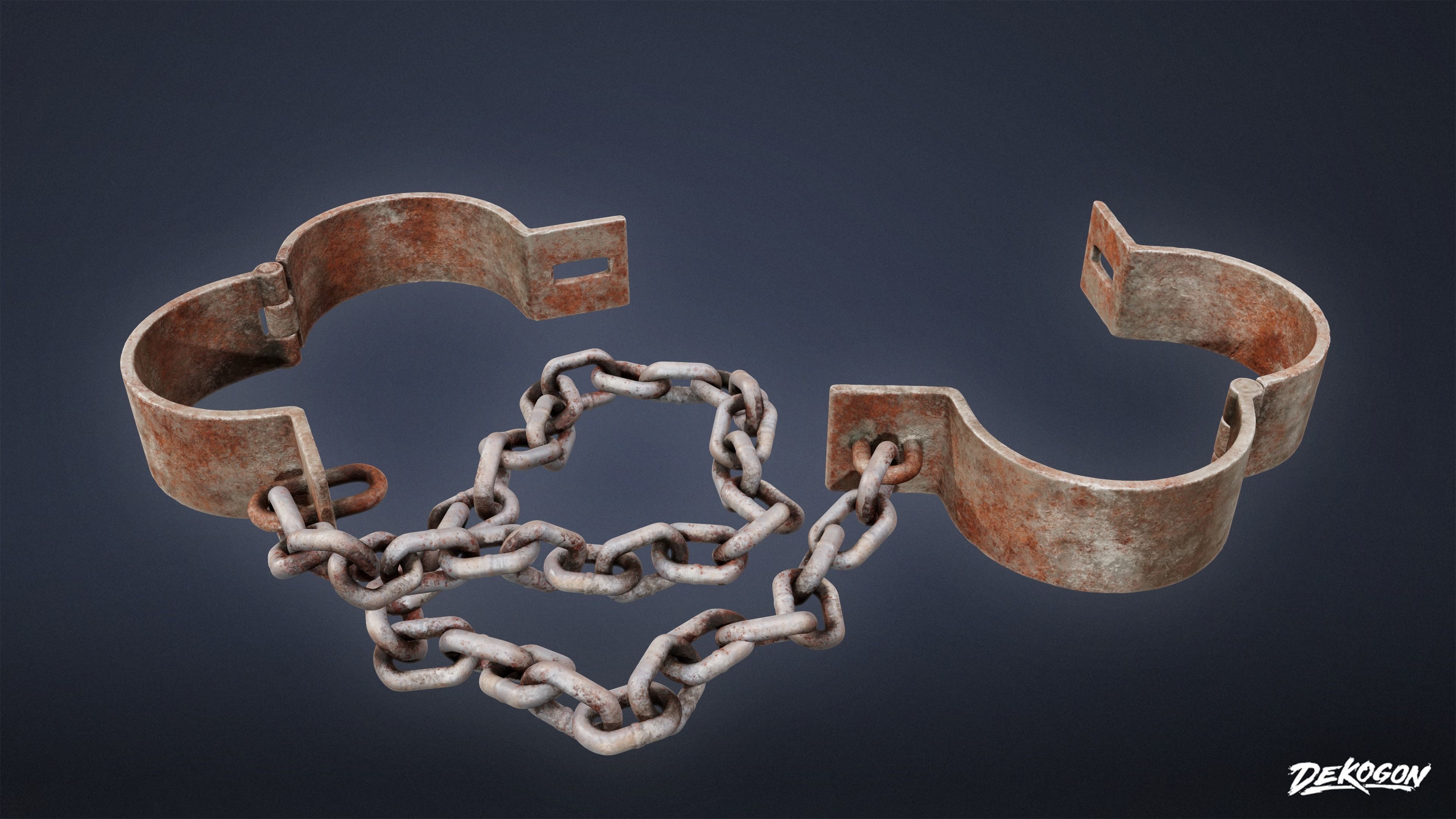 PIRATES - Shackle Chains 01 - NANITE AND LOW POLY Low-poly 3D model_8