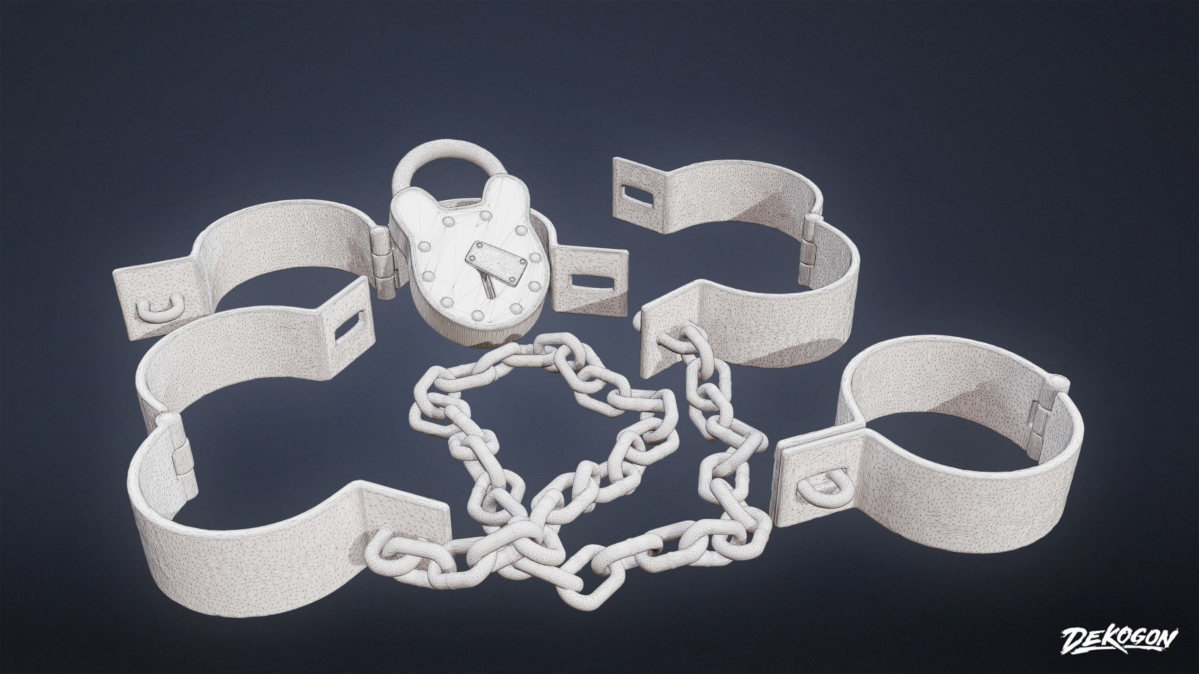 PIRATES - Shackle Chains 01 - NANITE AND LOW POLY Low-poly 3D model_1