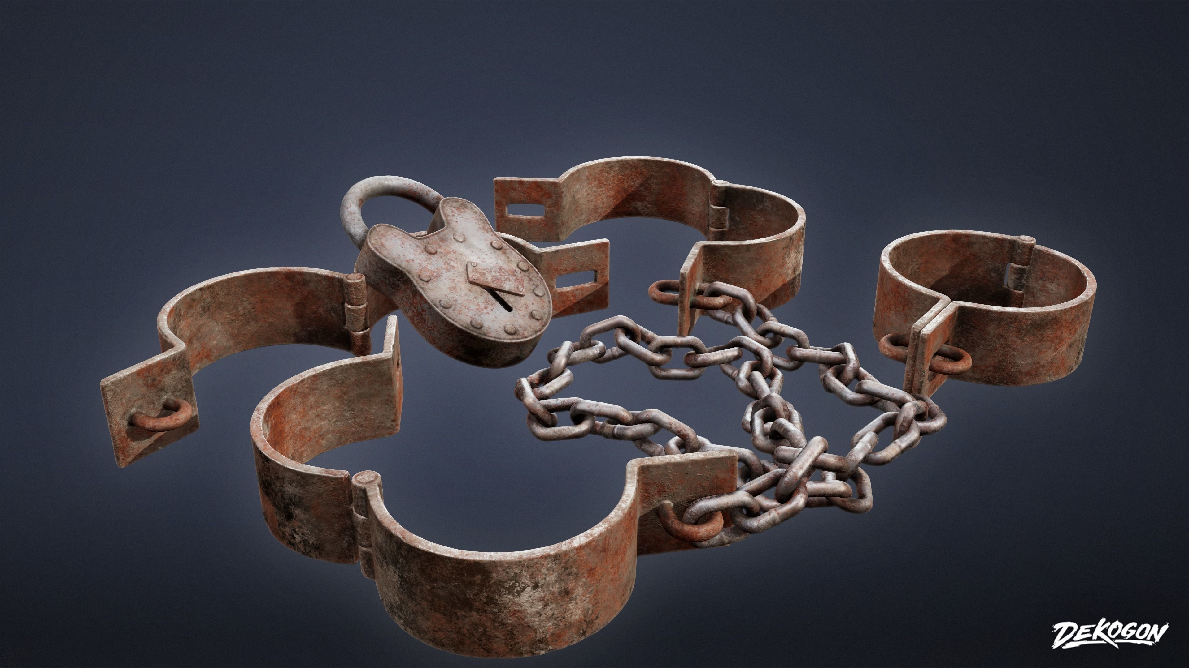 PIRATES - Shackle Chains 01 - NANITE AND LOW POLY Low-poly 3D model_3