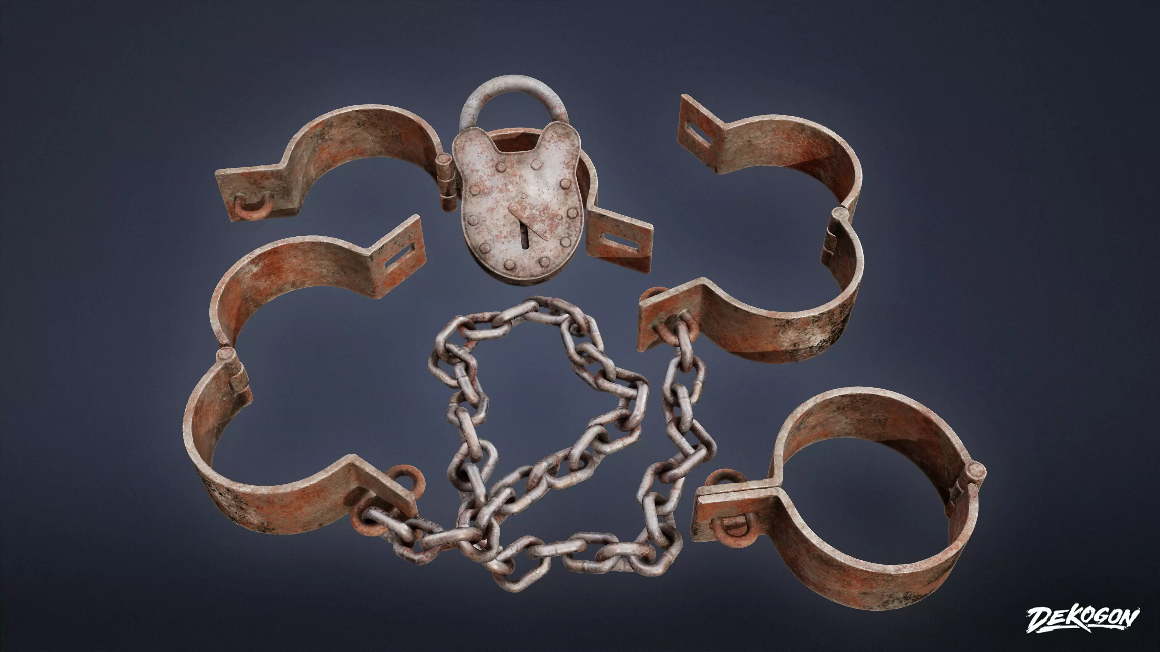 PIRATES - Shackle Chains 01 - NANITE AND LOW POLY Low-poly 3D model_0