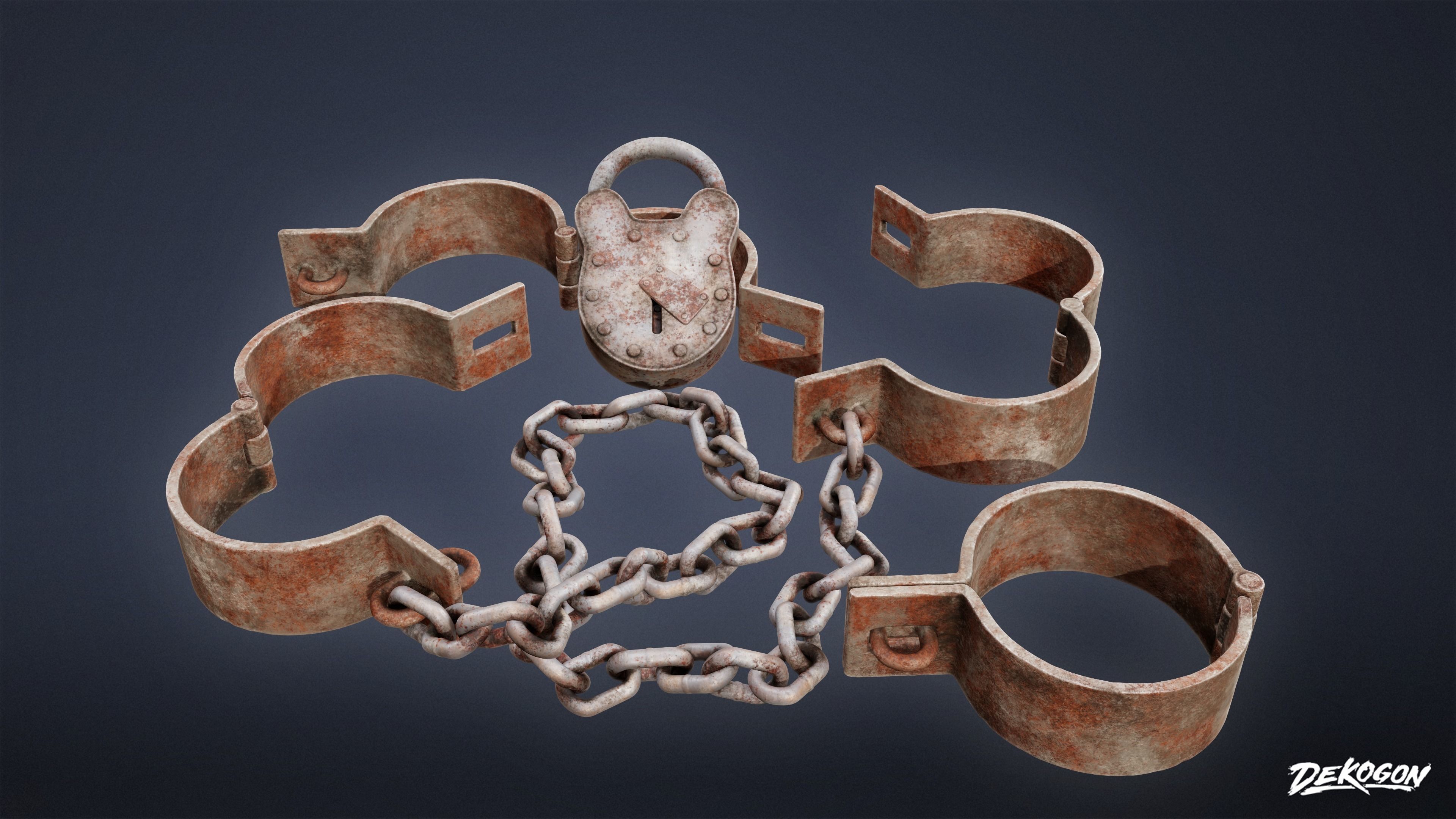 PIRATES - Shackle Chains 01 - NANITE AND LOW POLY Low-poly 3D model_5