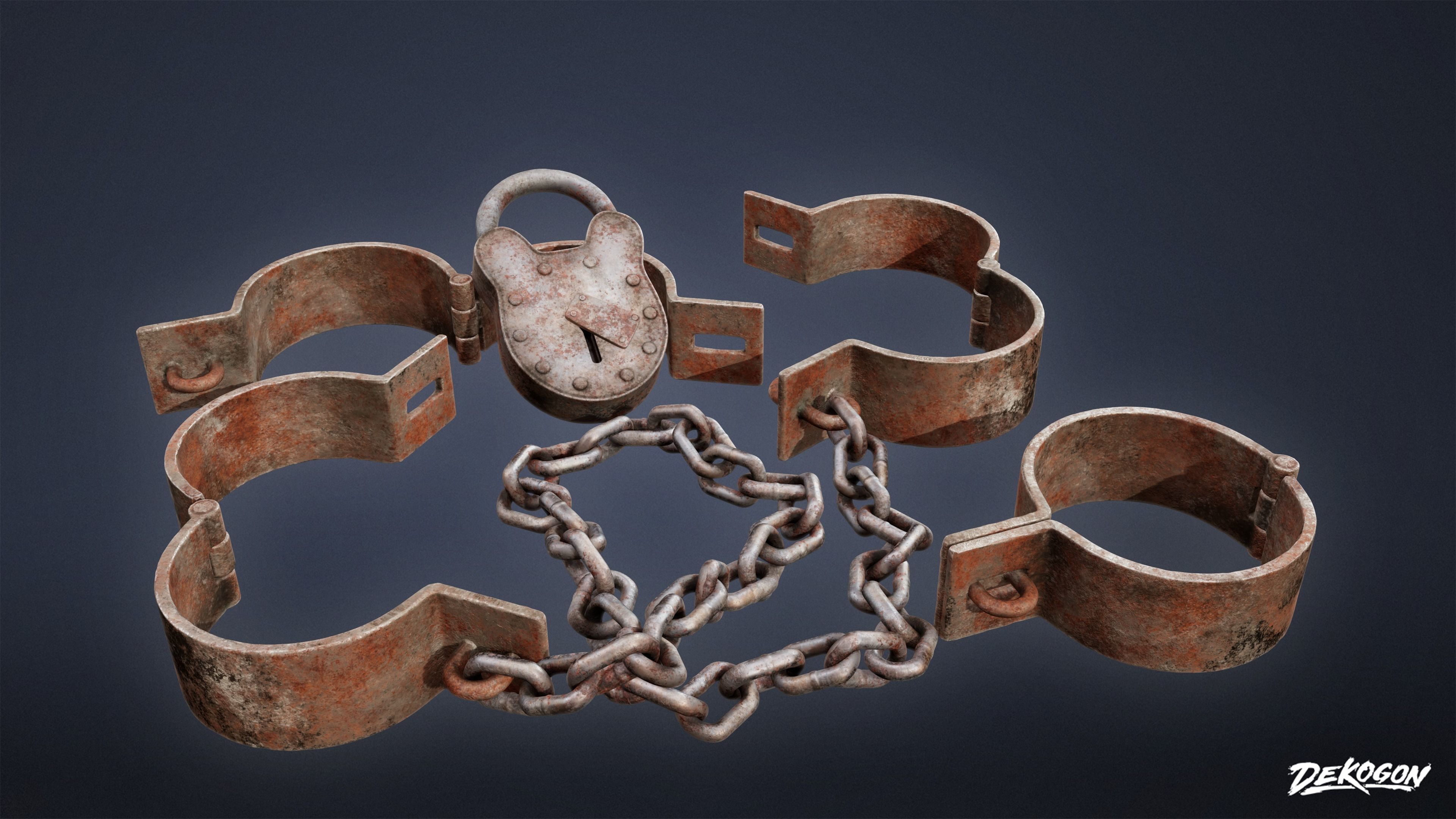 PIRATES - Shackle Chains 01 - NANITE AND LOW POLY Low-poly 3D model_10
