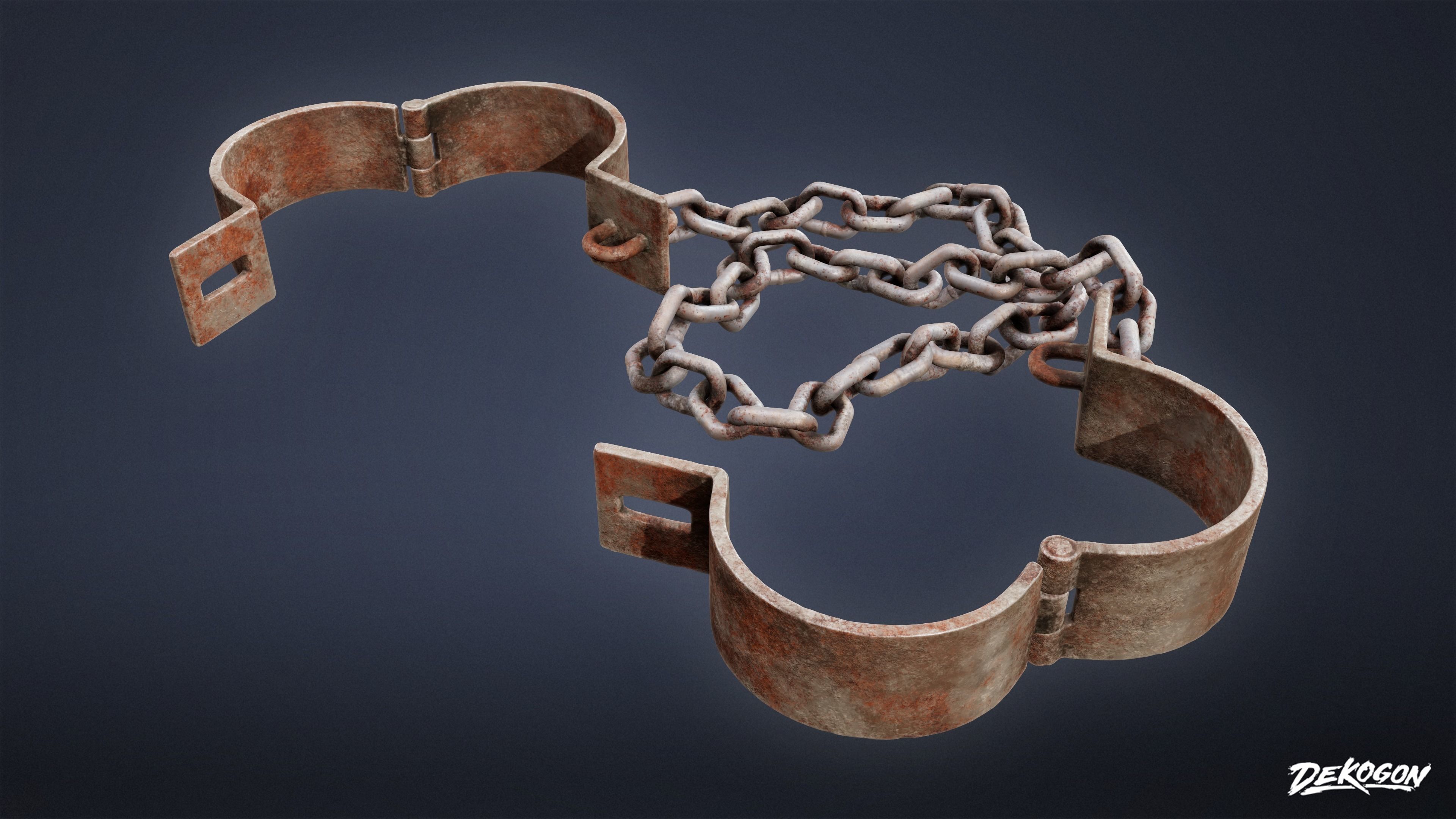 PIRATES - Shackle Chains 01 - NANITE AND LOW POLY Low-poly 3D model_9