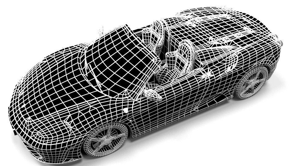 FERRARI F430 SPIDER Low-poly 3D model_7