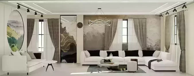 Interior Design of Living Space for Residence