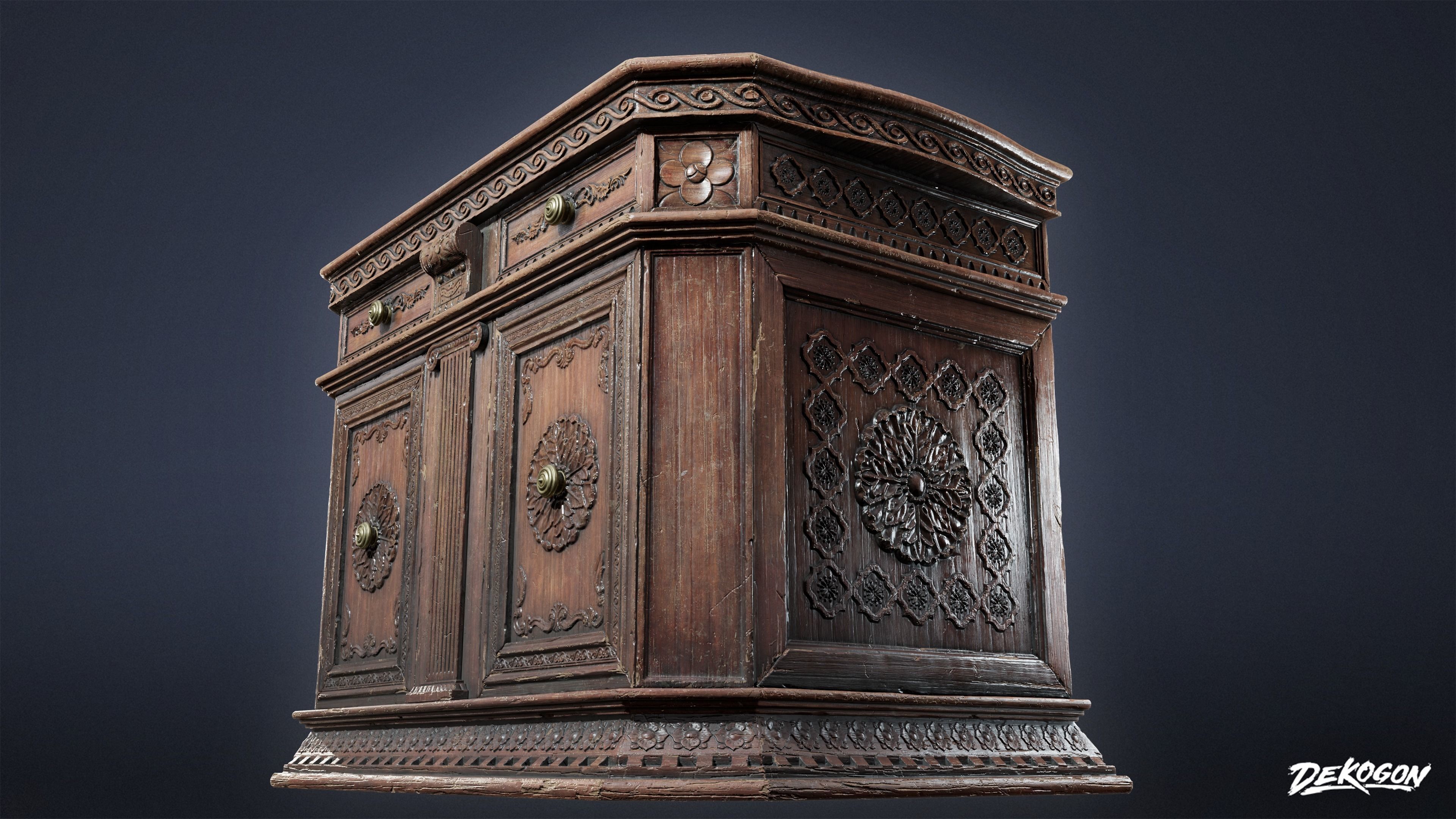 PIRATES - Credenza 01 - NANITE AND LOW POLY Low-poly 3D model_14