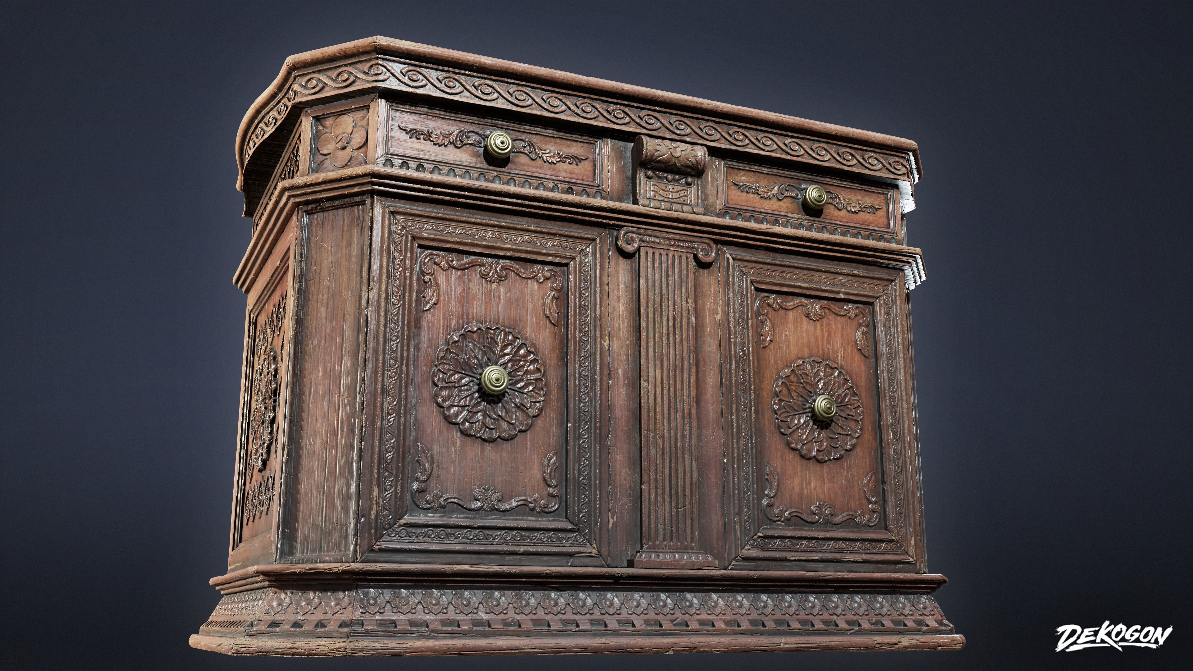 PIRATES - Credenza 01 - NANITE AND LOW POLY Low-poly 3D model_16