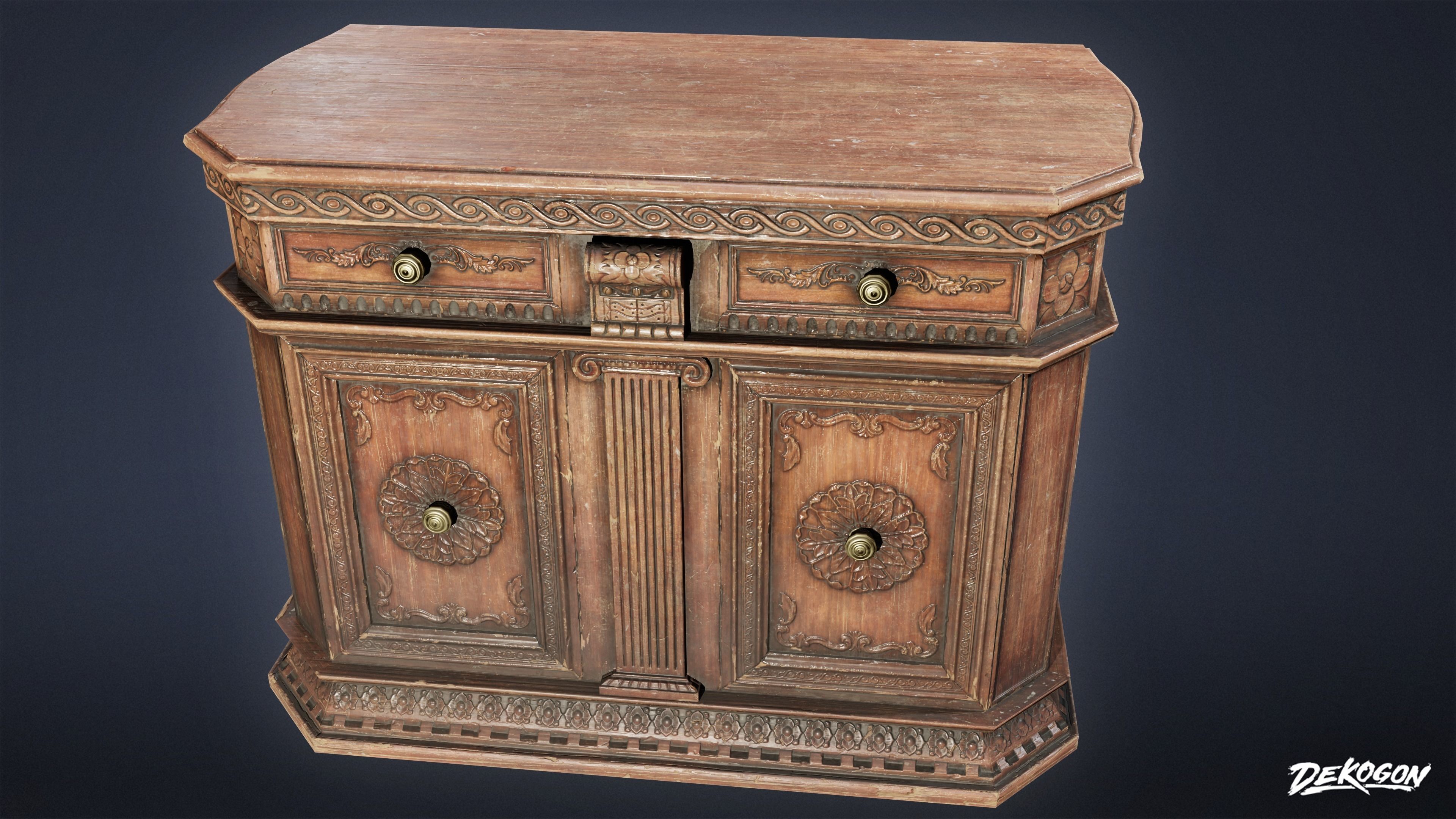 PIRATES - Credenza 01 - NANITE AND LOW POLY Low-poly 3D model_8