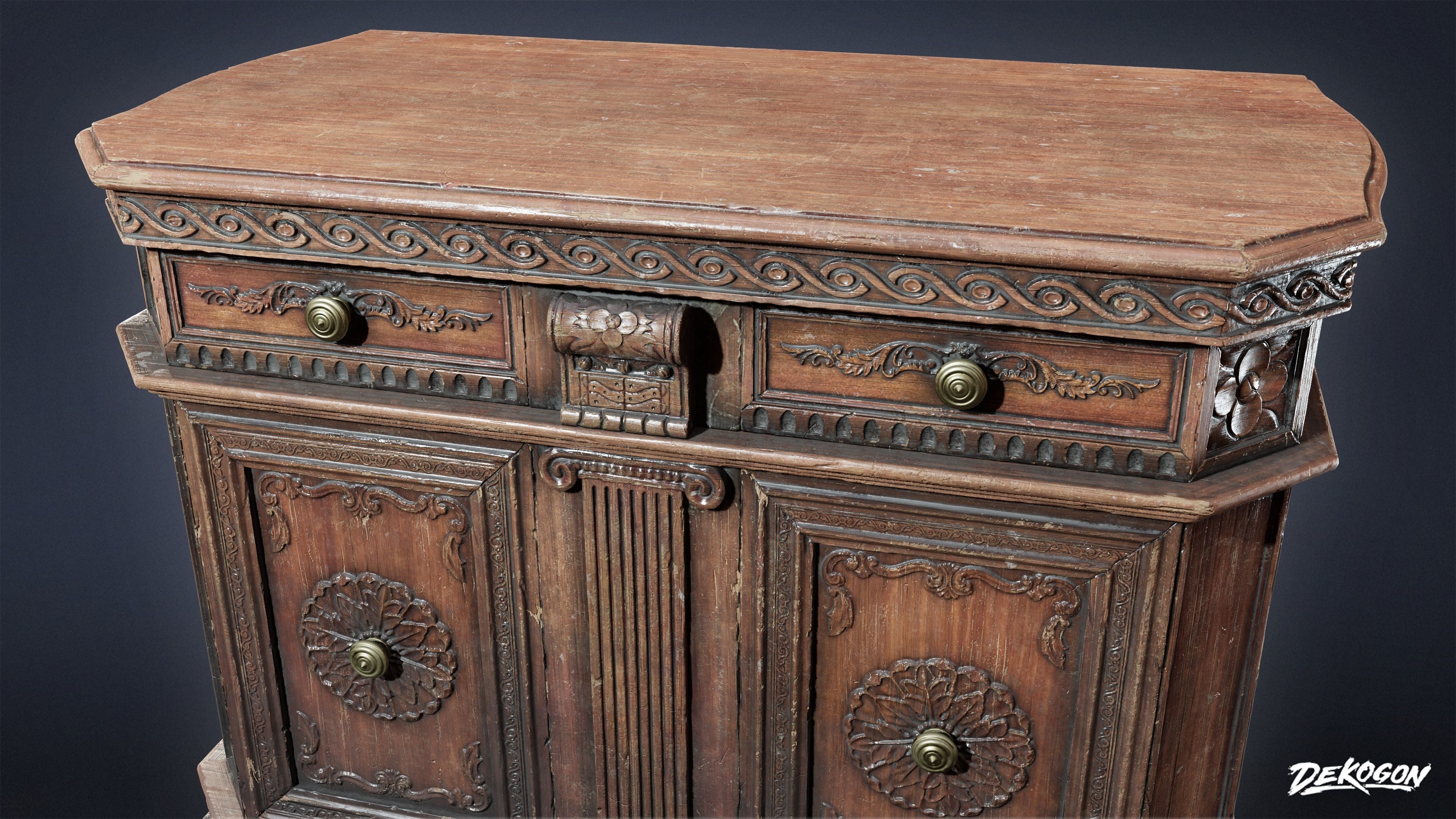 PIRATES - Credenza 01 - NANITE AND LOW POLY Low-poly 3D model_18