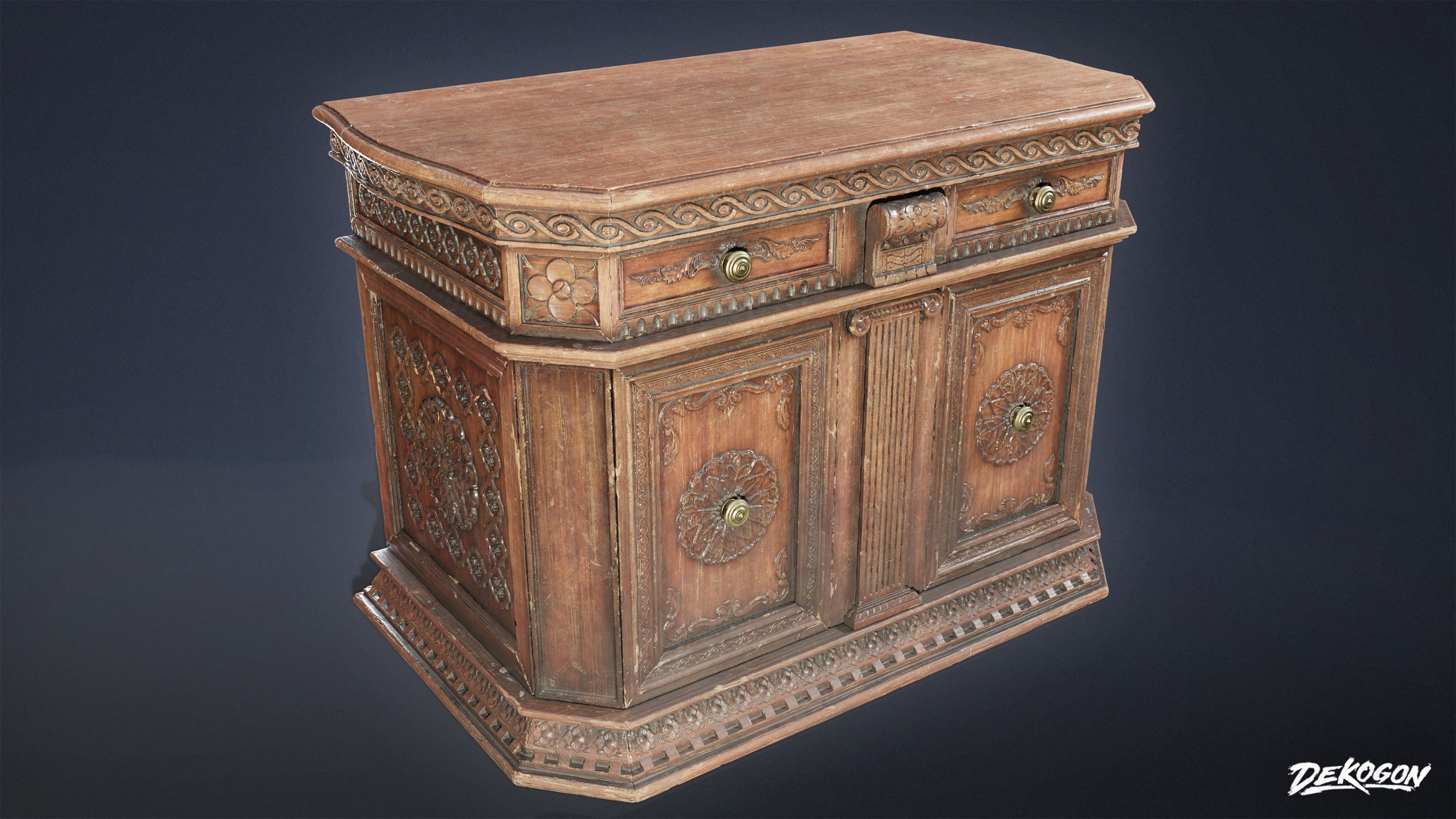 PIRATES - Credenza 01 - NANITE AND LOW POLY Low-poly 3D model_12