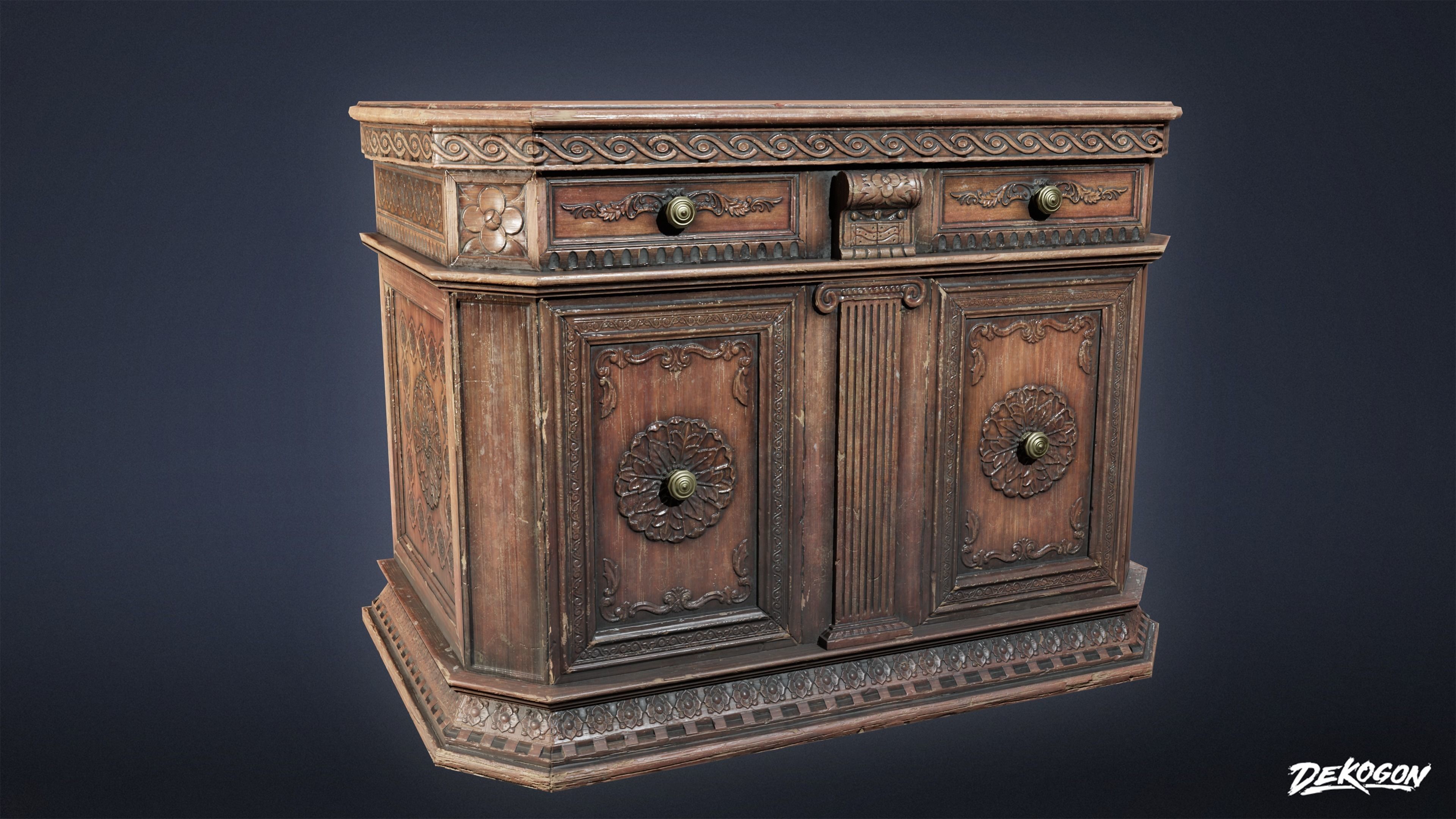 PIRATES - Credenza 01 - NANITE AND LOW POLY Low-poly 3D model_1