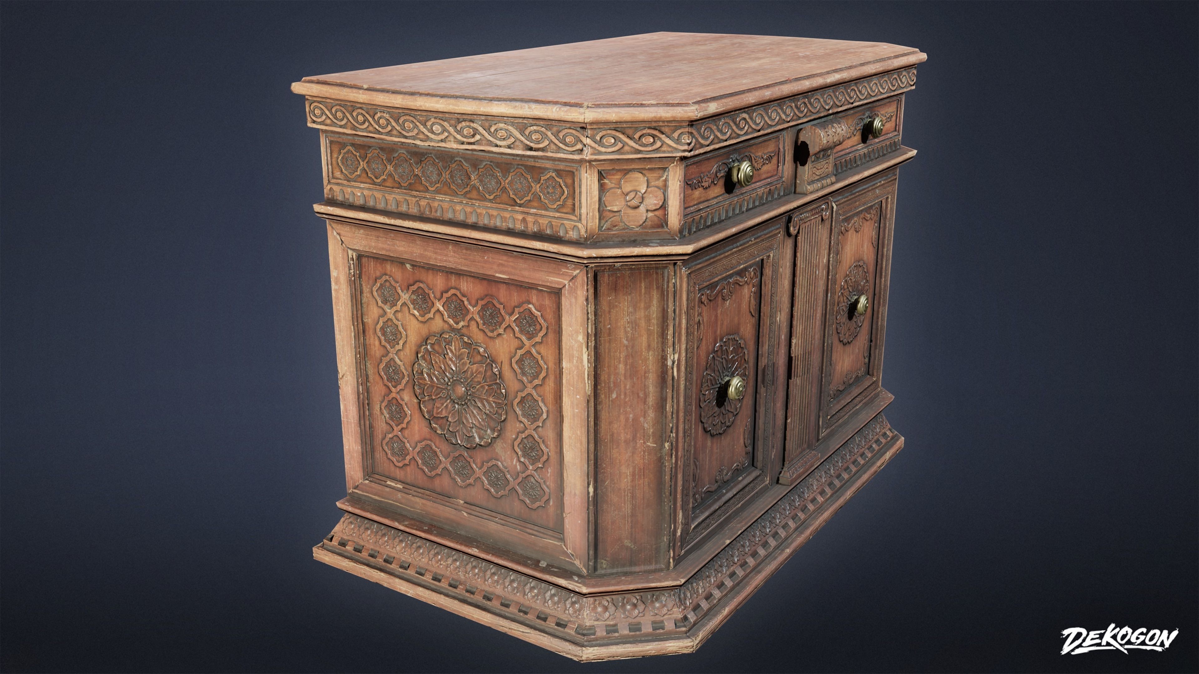 PIRATES - Credenza 01 - NANITE AND LOW POLY Low-poly 3D model_4