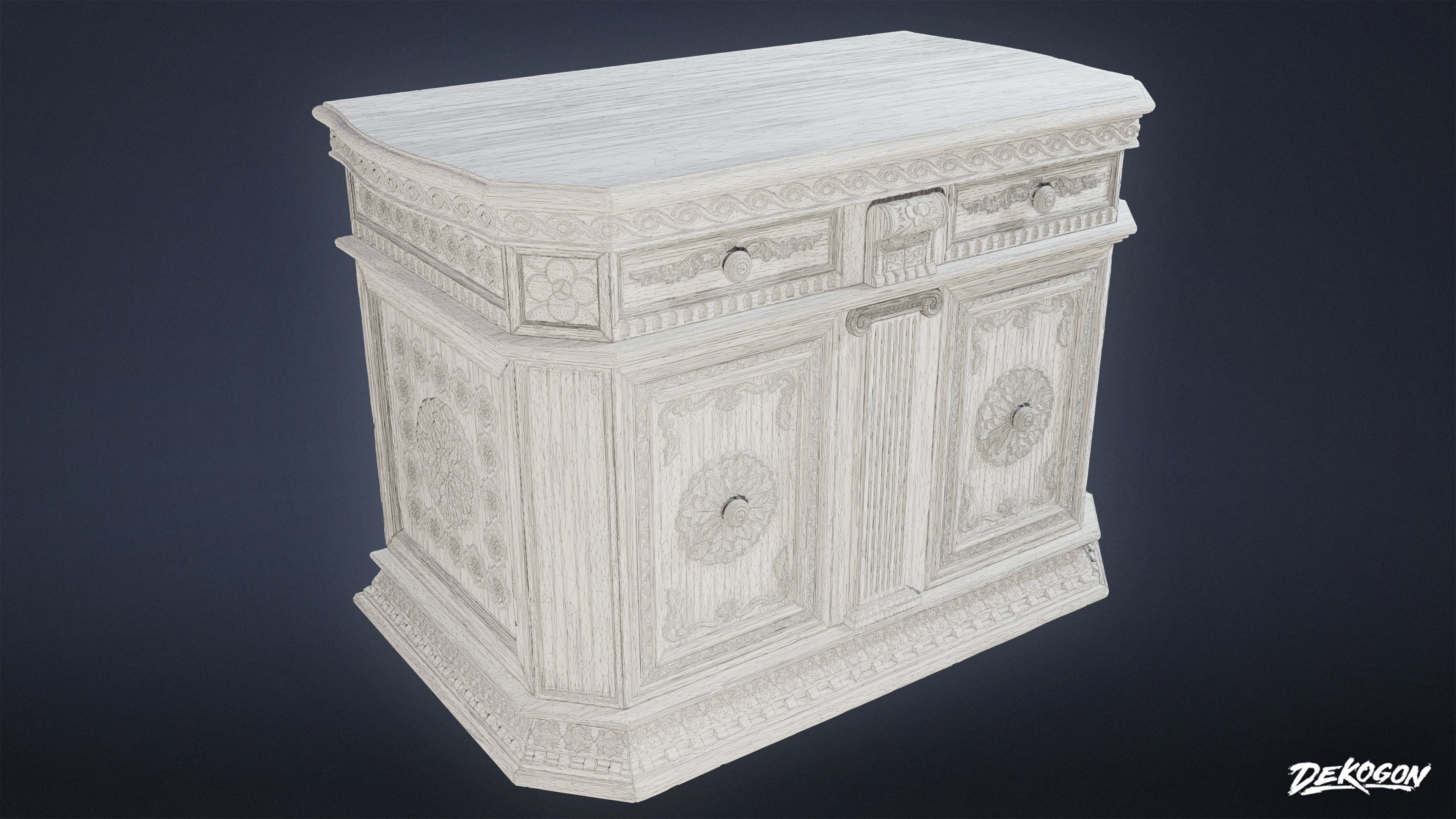 PIRATES - Credenza 01 - NANITE AND LOW POLY Low-poly 3D model_9