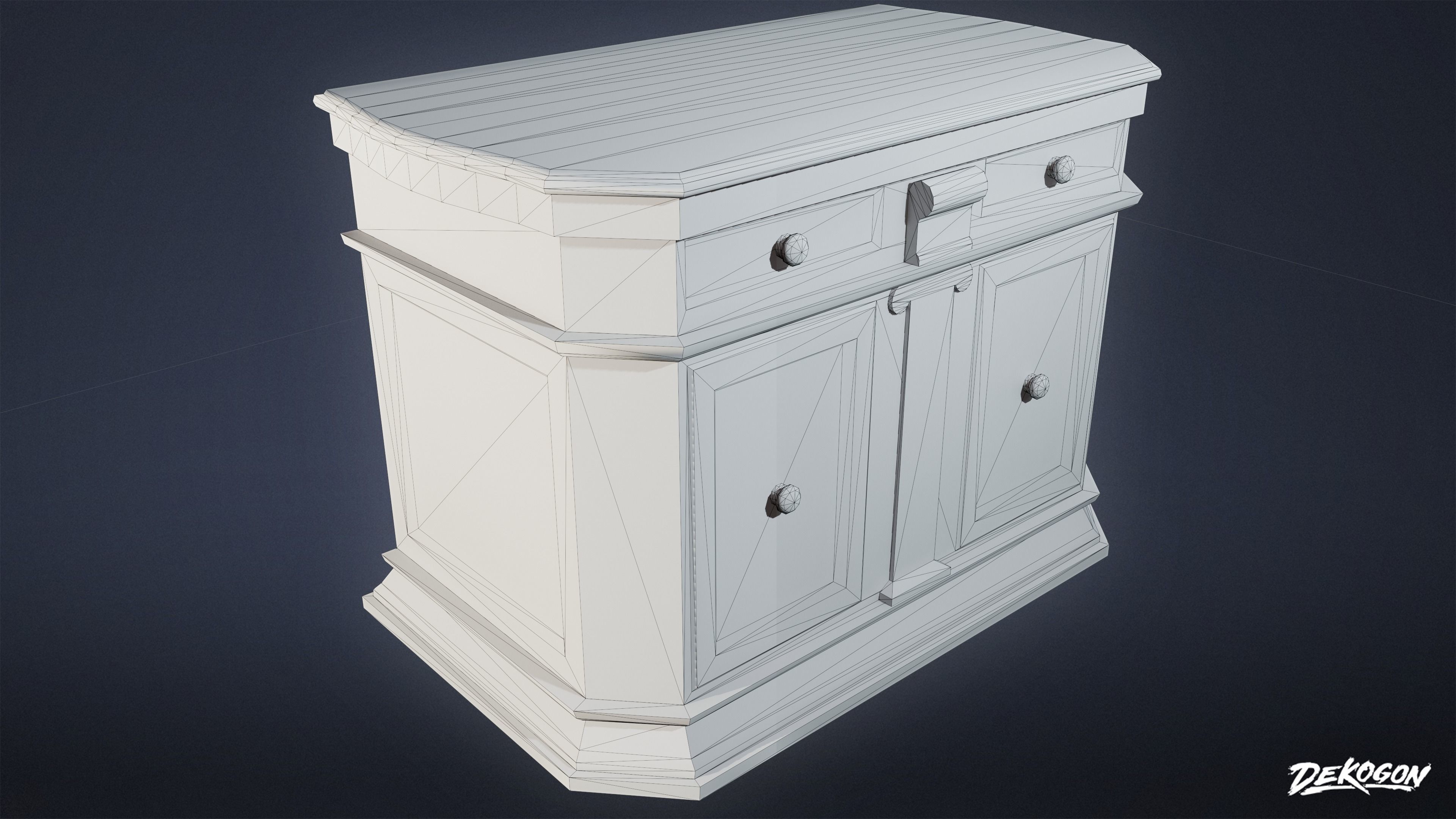PIRATES - Credenza 01 - NANITE AND LOW POLY Low-poly 3D model_2