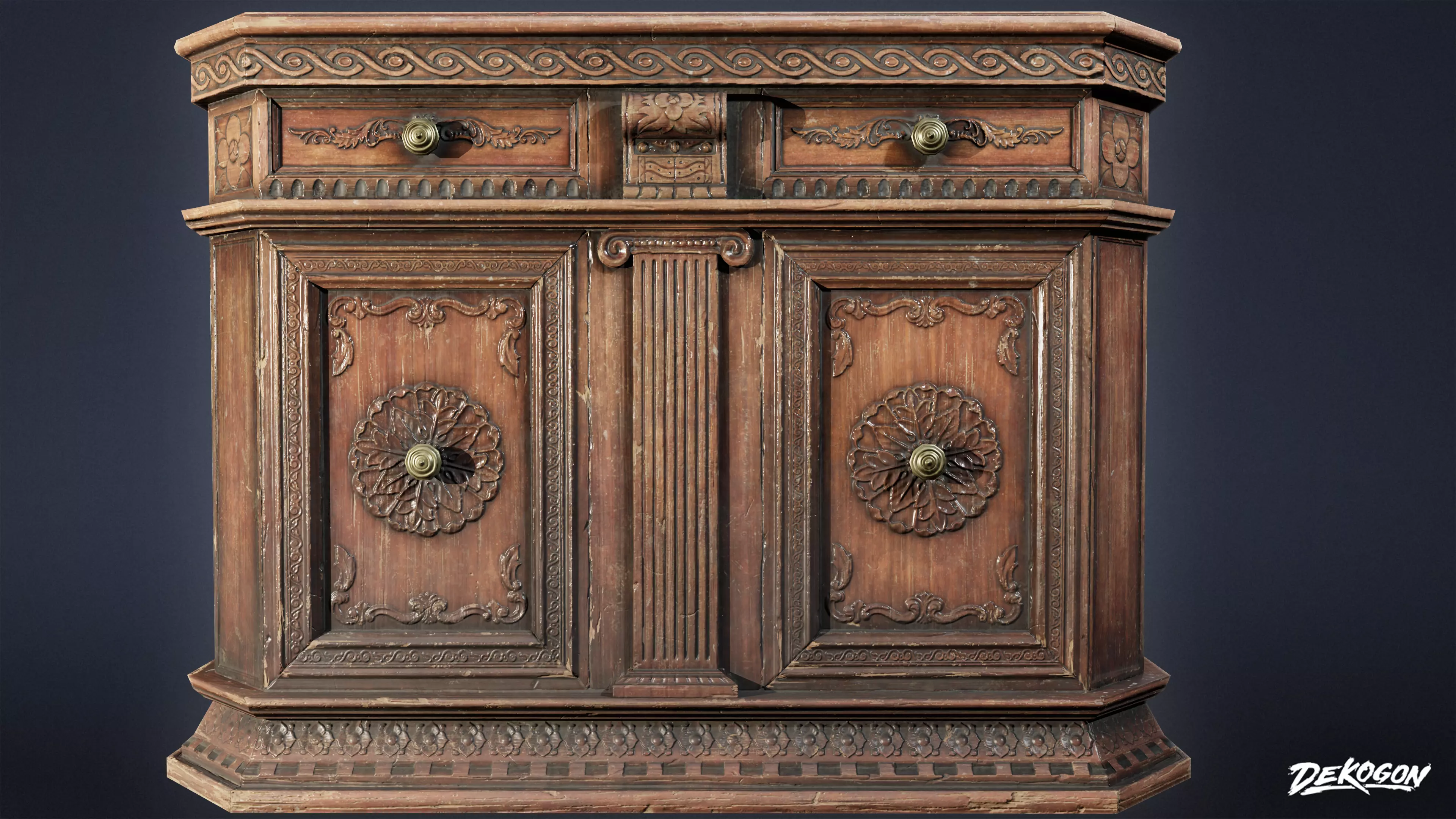 PIRATES - Credenza 01 - NANITE AND LOW POLY Low-poly 3D model_0