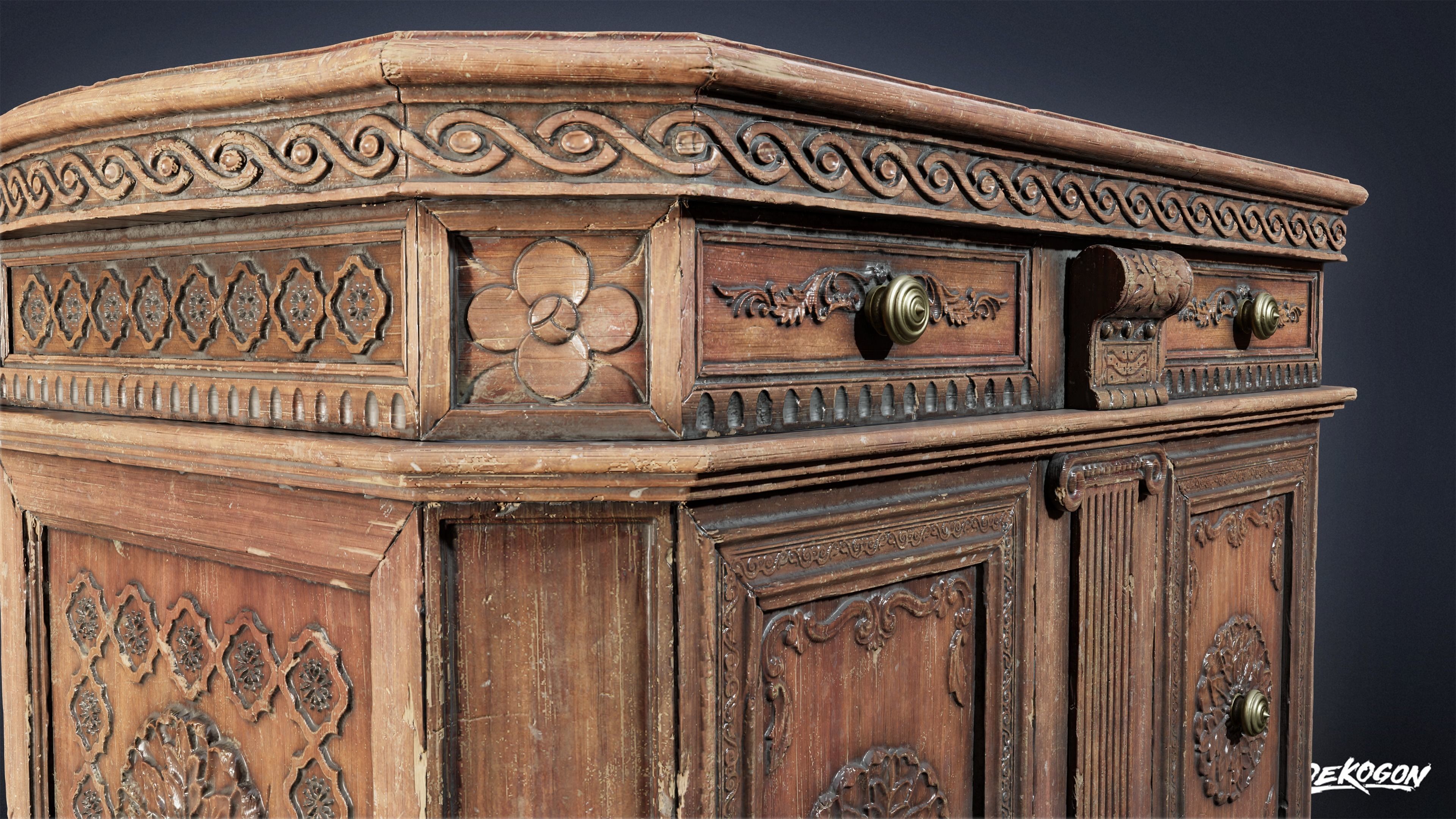 PIRATES - Credenza 01 - NANITE AND LOW POLY Low-poly 3D model_11