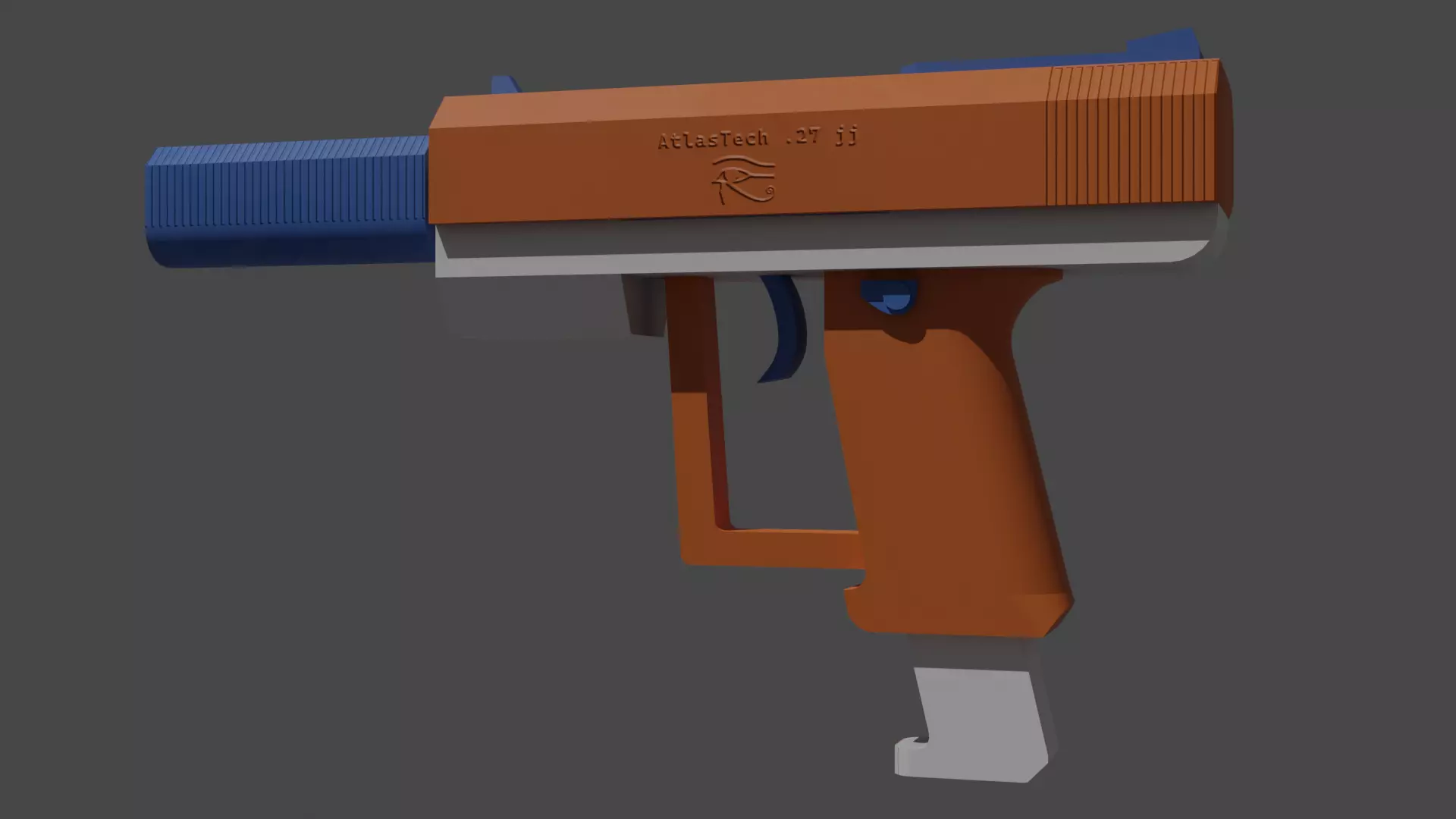 Free Rigged Game-Ready Sci-Fi Pistol Free low-poly 3D model