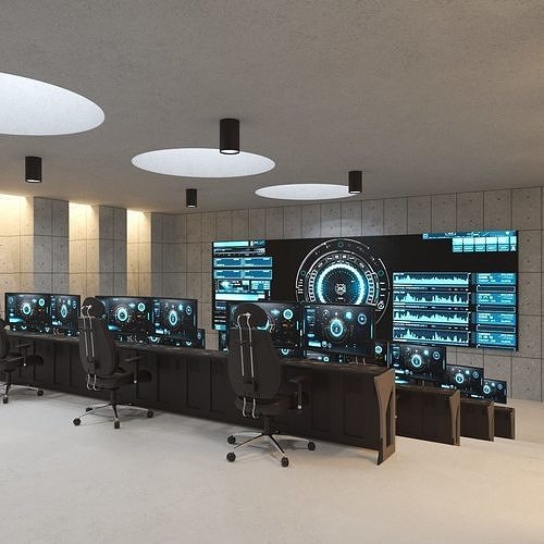 Controler Room Inventory modern control room 3D model | CGTrader
