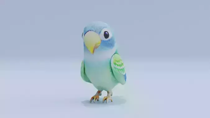 Parrot Parakeet Cute Low-poly 3D model
