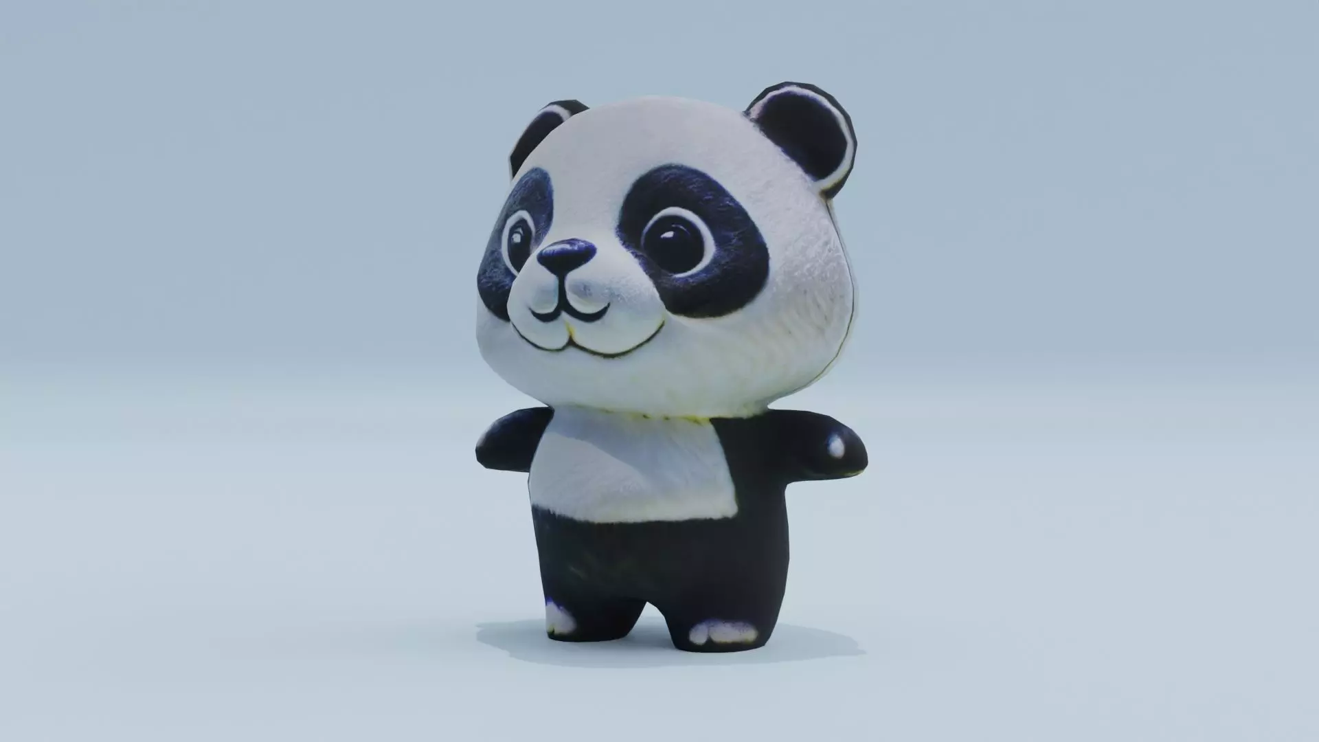 Panda Character T-Pose Free low-poly 3D model
