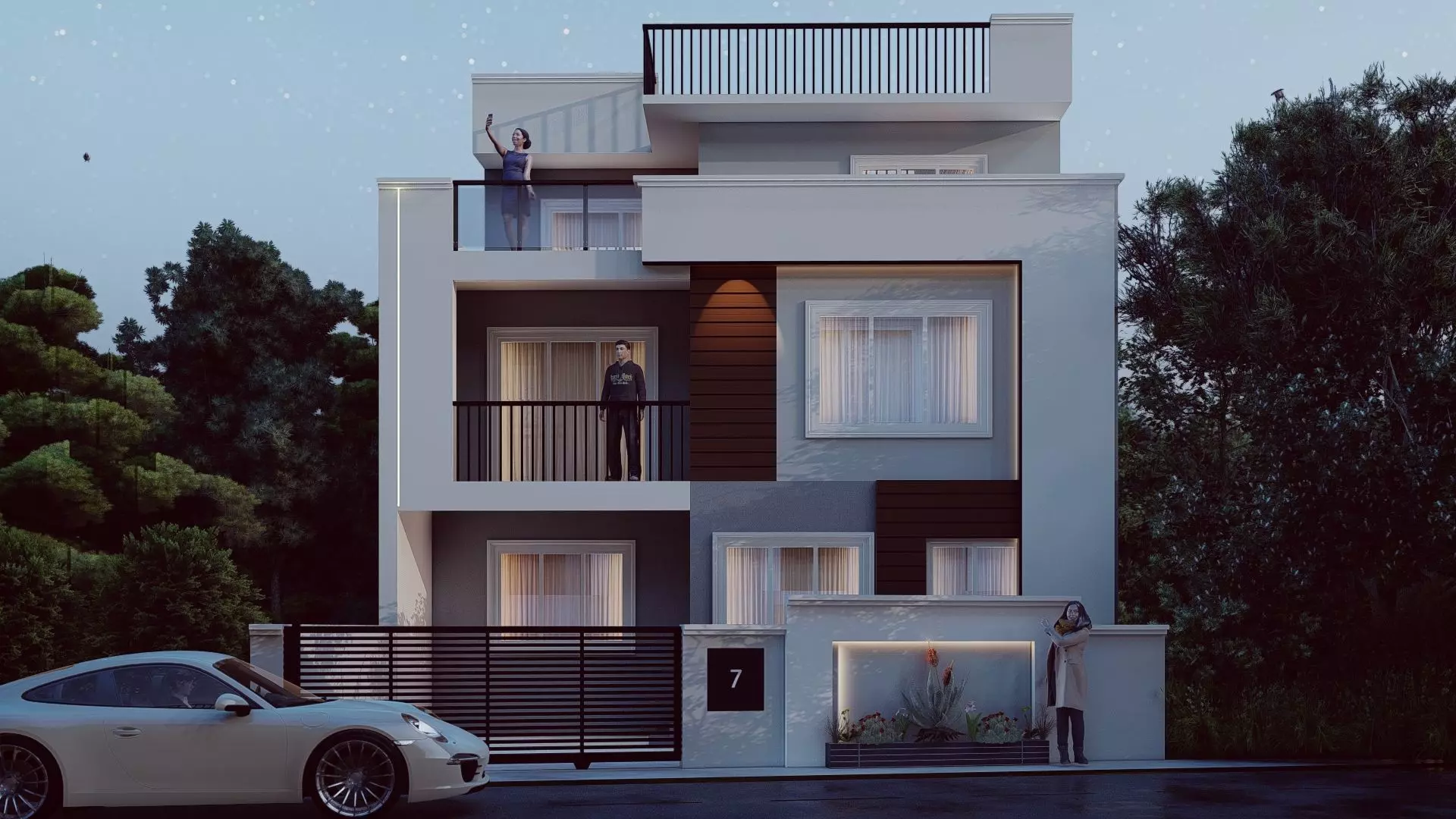 Exterior Design of Residential Building 3D model