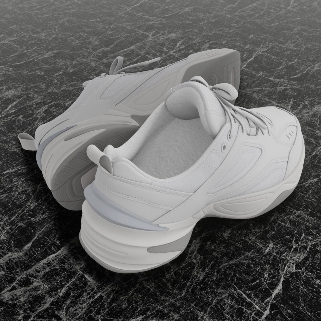 3D WHITE SHOES Low-poly 3D model_5