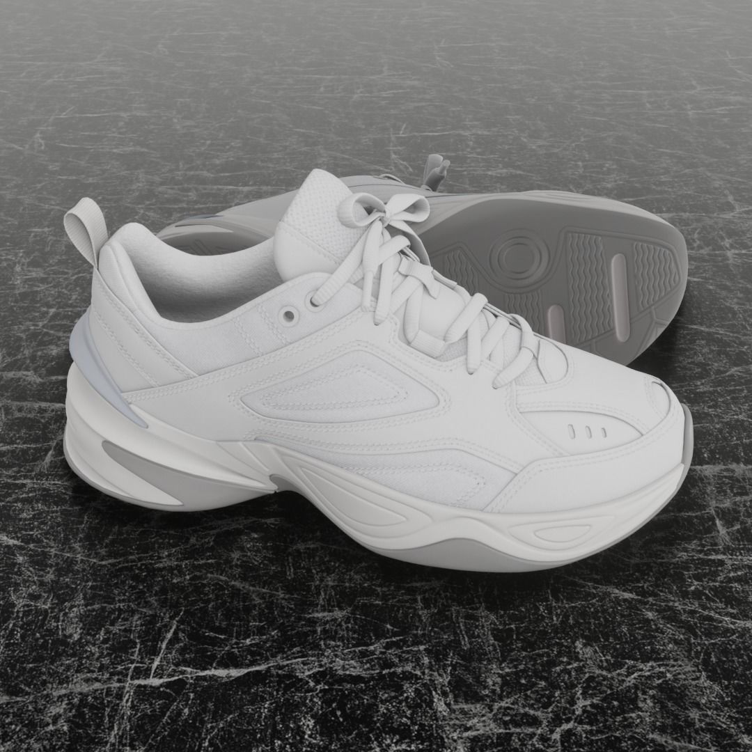 3D WHITE SHOES Low-poly 3D model_4