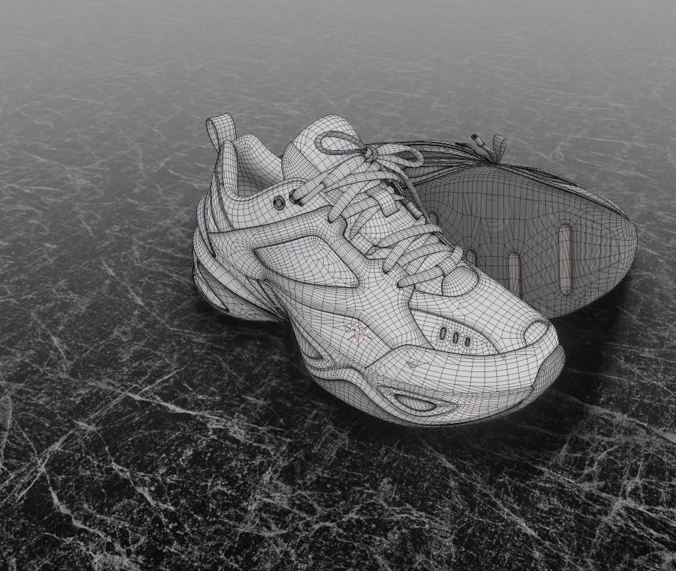 3D WHITE SHOES Low-poly 3D model_13