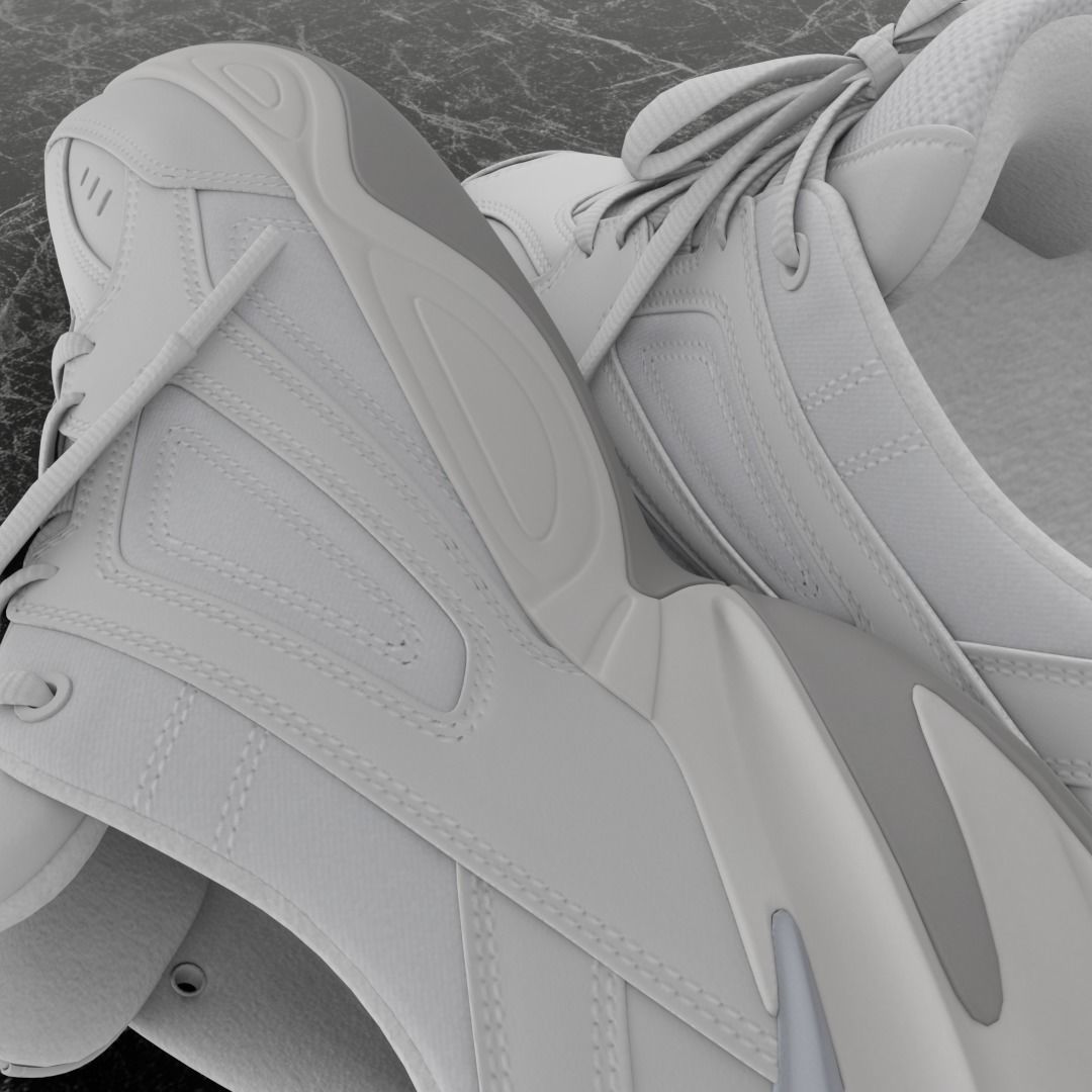 3D WHITE SHOES Low-poly 3D model_8