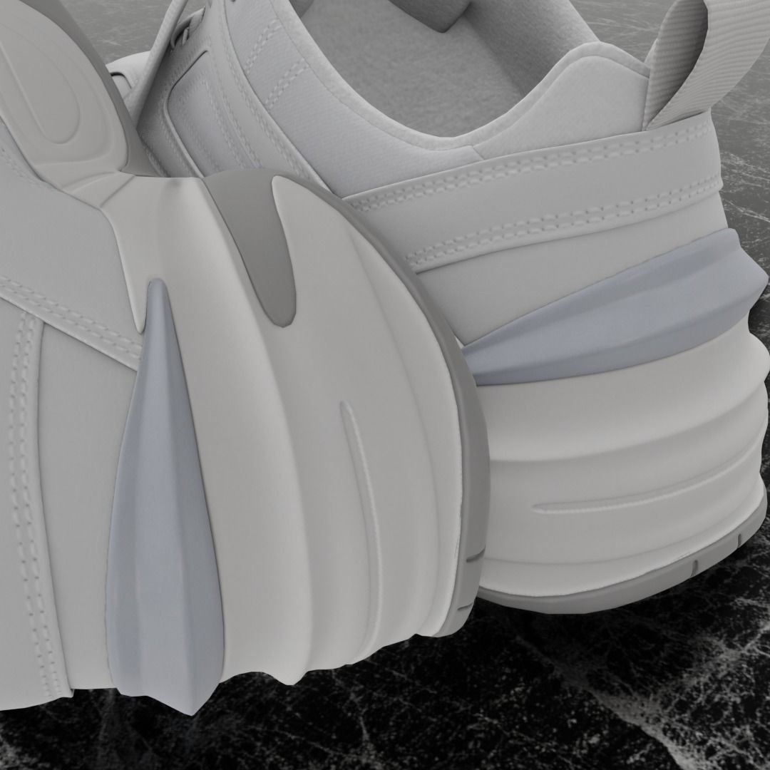 3D WHITE SHOES Low-poly 3D model_9