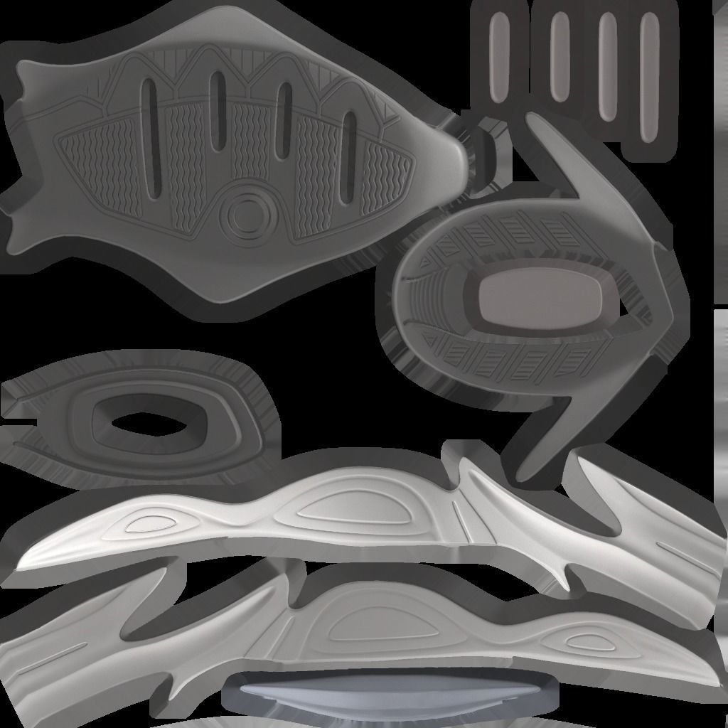 3D WHITE SHOES Low-poly 3D model_16