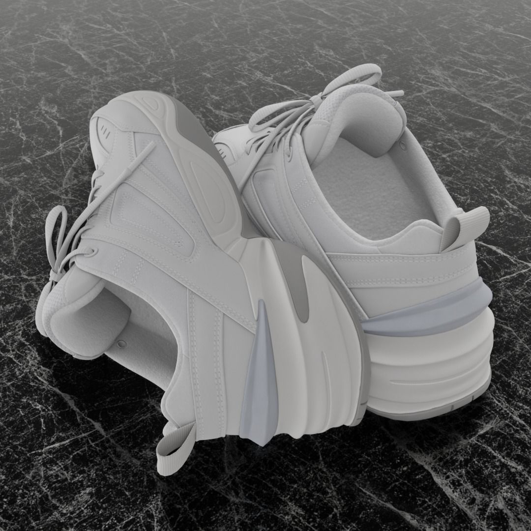 3D WHITE SHOES Low-poly 3D model_6