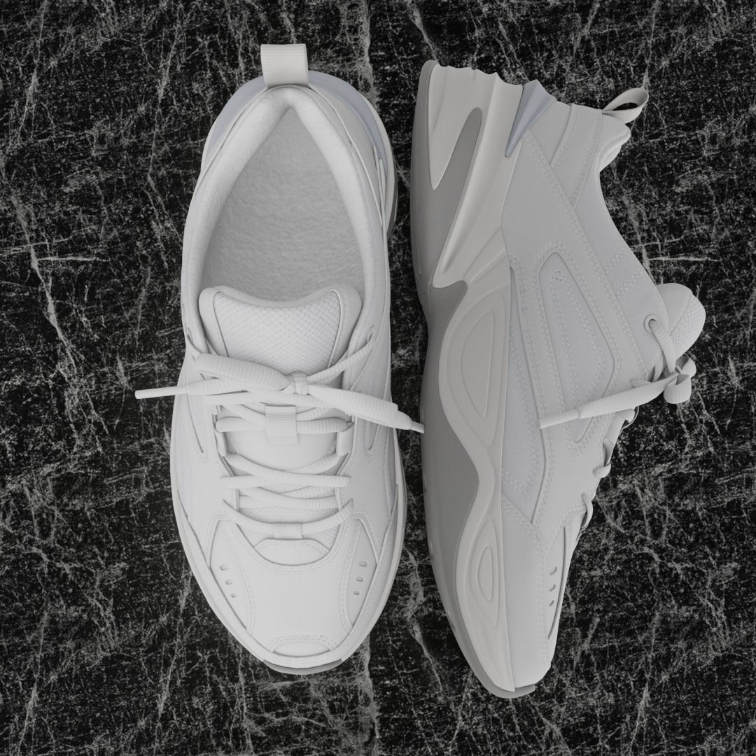 3D WHITE SHOES Low-poly 3D model_2