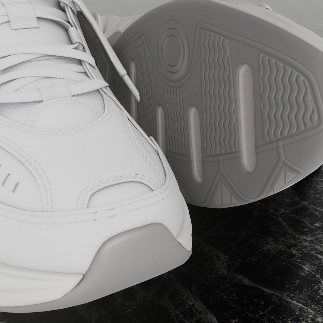 3D WHITE SHOES Low-poly 3D model_11