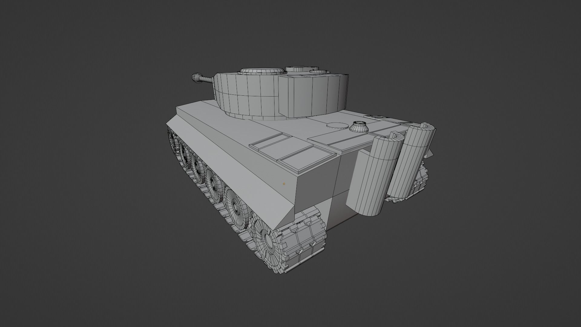 Tiger Tank Low-poly 3D model_7