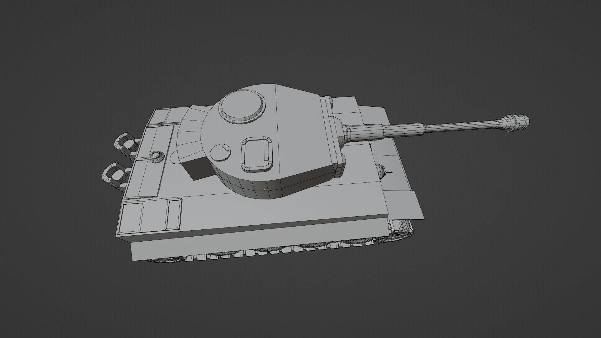 Tiger Tank Low-poly 3D model_8