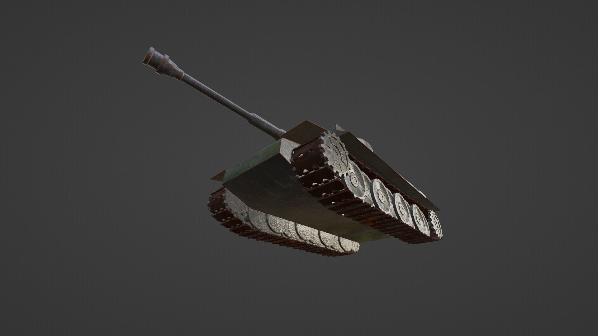 Tiger Tank Low-poly 3D model_5
