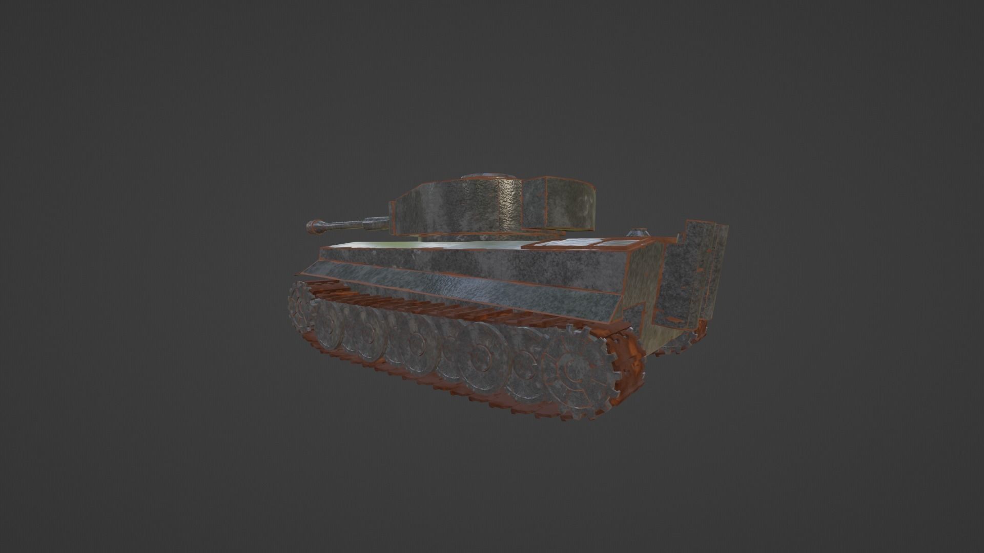Tiger Tank Low-poly 3D model_2