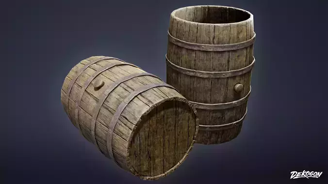 PIRATES - Barrel Powder 01 - NANITE AND LOW POLY Low-poly 3D model