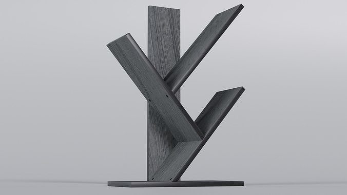 Book shelf Low-poly 3D model