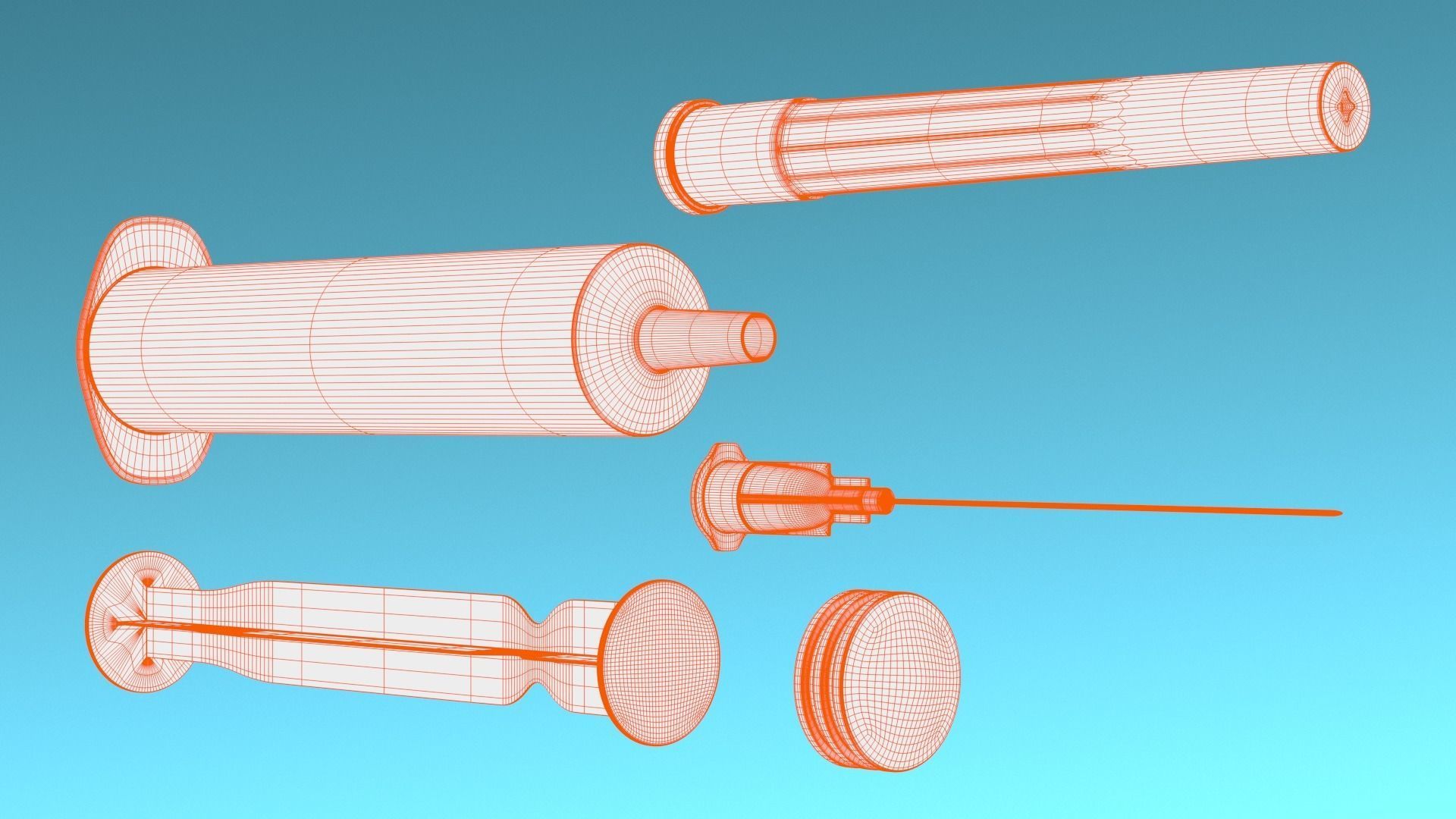 Medical Instruments - Syringe injection 3D model_28