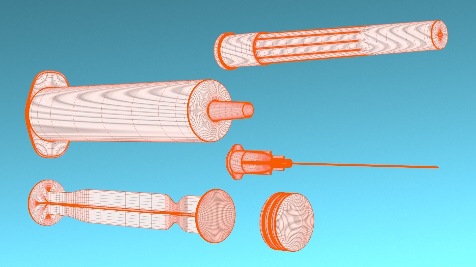 Medical Instruments - Syringe injection 3D model_29