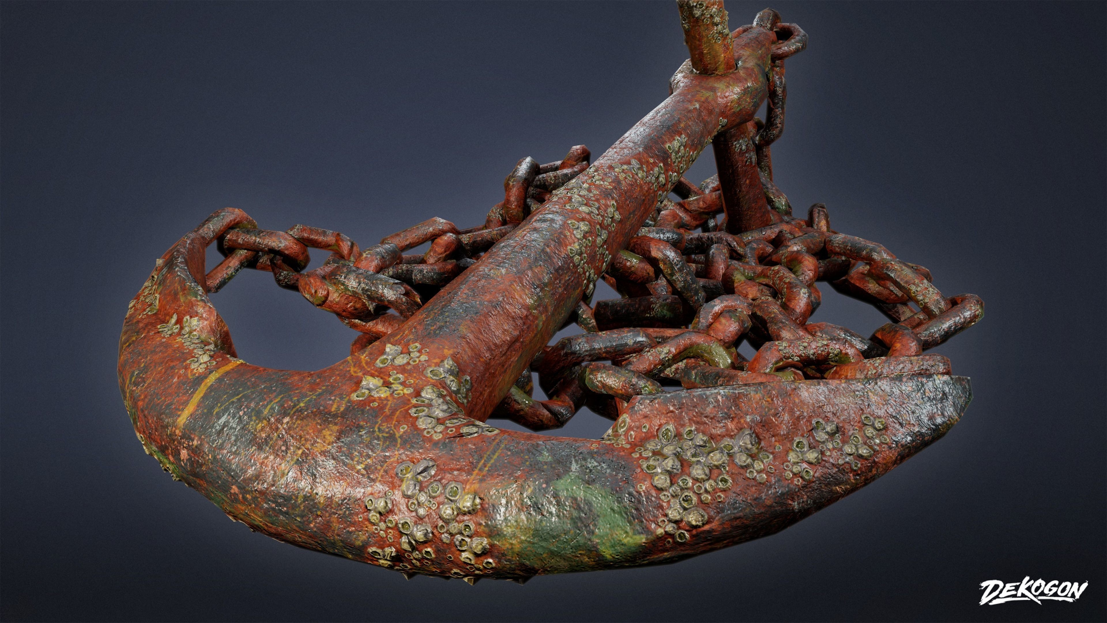 SEASIDE DOCKS - Large Anchor 01 - NANITE AND LOW POLY Low-poly 3D model_6